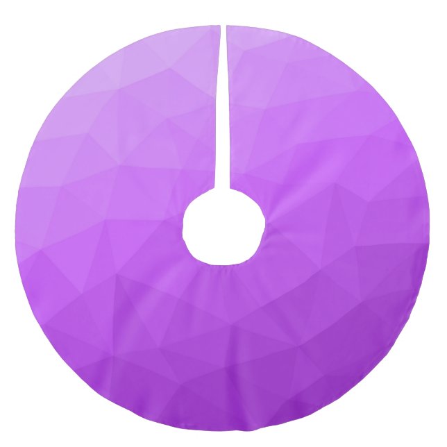 Purple gradient geometric mesh pattern brushed polyester tree skirt (Front)