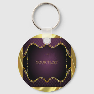 Purple Gradient + Gold Frame Accent Keychain