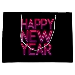 Purple Gradient New Year Large Gift Bag