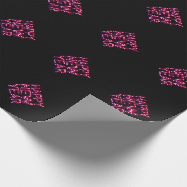 Purple Gradient New Year Wrapping Paper (Corner)