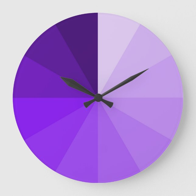 purple gradient ombre modern and artsy wall clock (Front)