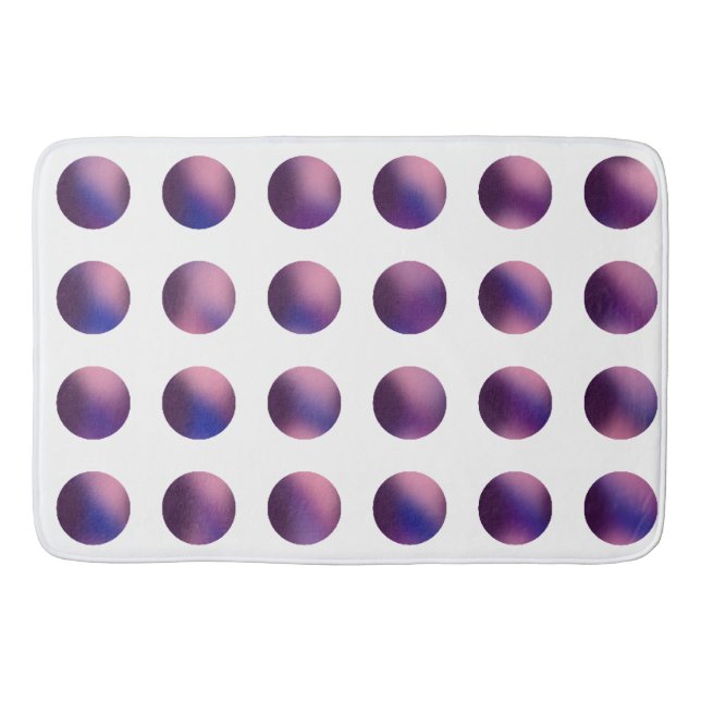 Purple Gradient Polka Dot Pattern | Modern Bath Mat (Front)