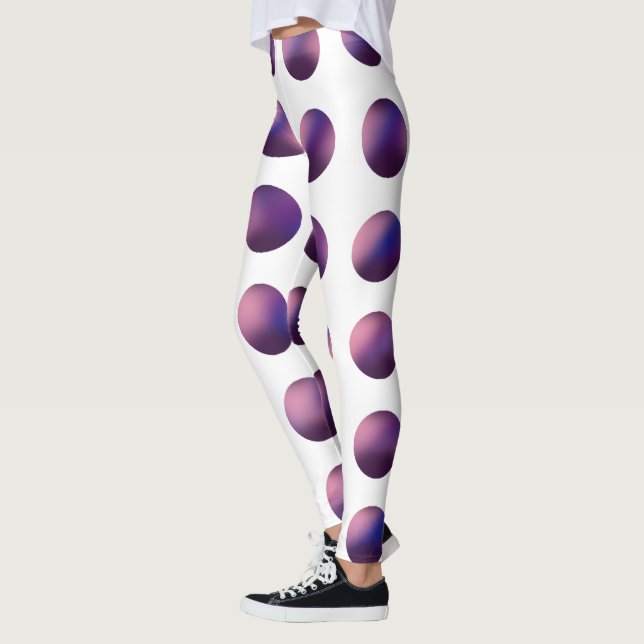 Purple Gradient Polka Dot Pattern | Modern Leggings (Left)