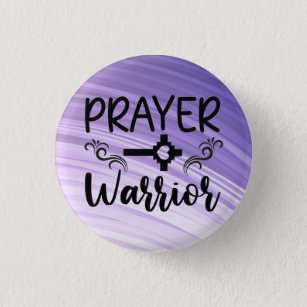 Purple Gradient Prayer Warrior    1 Inch Round Button
