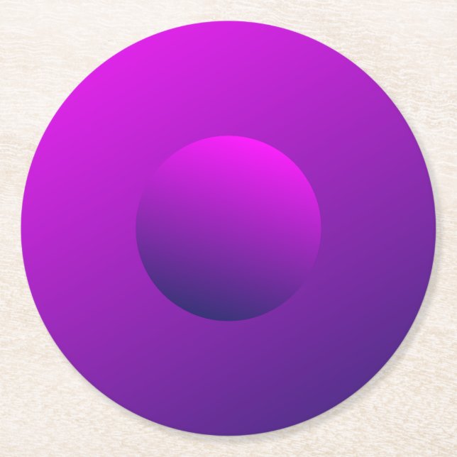Purple Gradient Round Paper Coaster (Front)