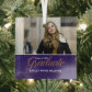 Purple Graduate Photo Chic Graduation Christmas Glass Ornament