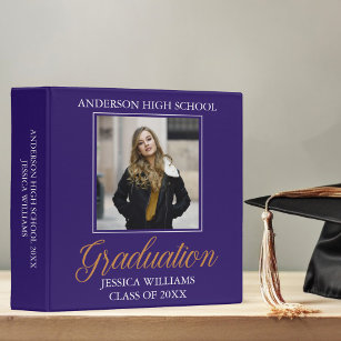 Purple Graduation 2024 Senior Portrait Photo Album Binder