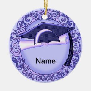 Purple Graduation Cap custom Ornament