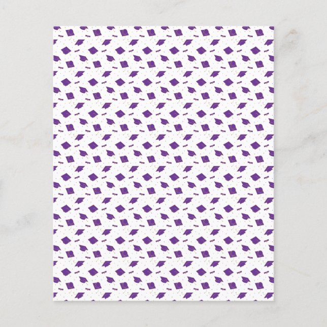 Purple Graduation Cap Toss Scrapbook Paper (Front)