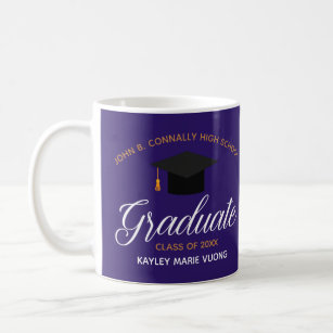 Purple Graduation Custom School Class of 2024 Coffee Mug