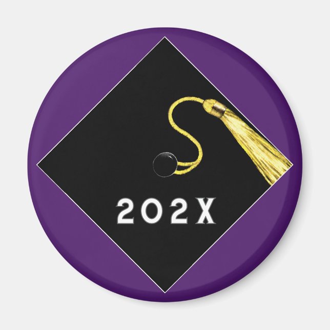 Purple Graduation Keepsake Magnet (Front)