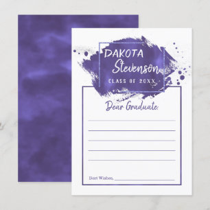 Purple Graduation   Paint Splatter Graduate Advice Invitation