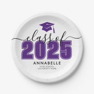 Purple Graduation Party Paper Plate