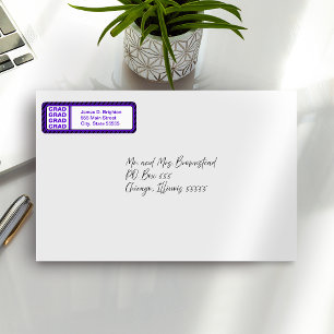 Purple Graduation Return Address Labels