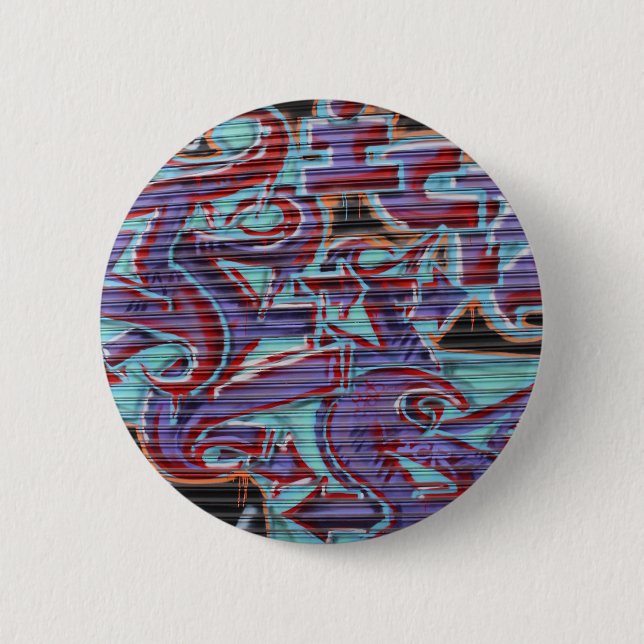 Purple Graffiti on Shutter 2 Inch Round Button (Front)
