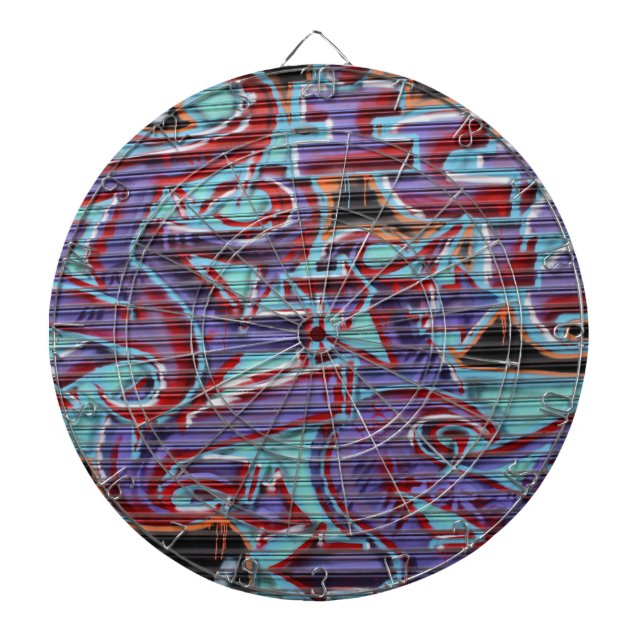 Purple Graffiti on Shutter Dartboard (Front)