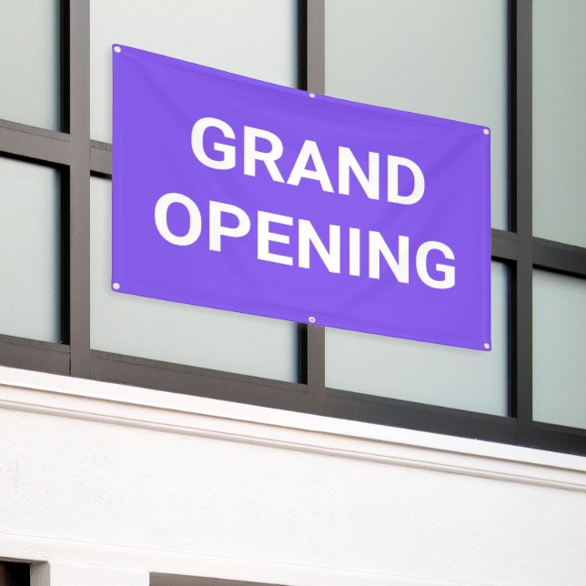 Purple Grand Opening Banner (Outside Building)