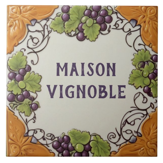 Purple Grape Custom House Name Plate Plaque Sign Tile (Front)