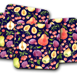 Purple Grape Fruit Coaster Set Grapes Coaster