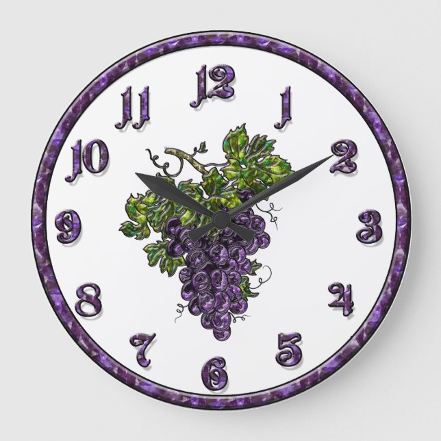 Purple Grape Large Clock (Front)
