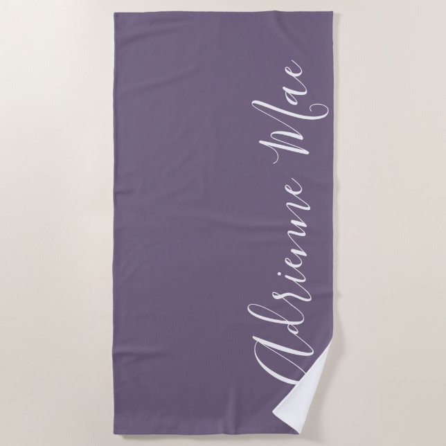 Purple Grape Simply Personalized Beach Towel (Front)