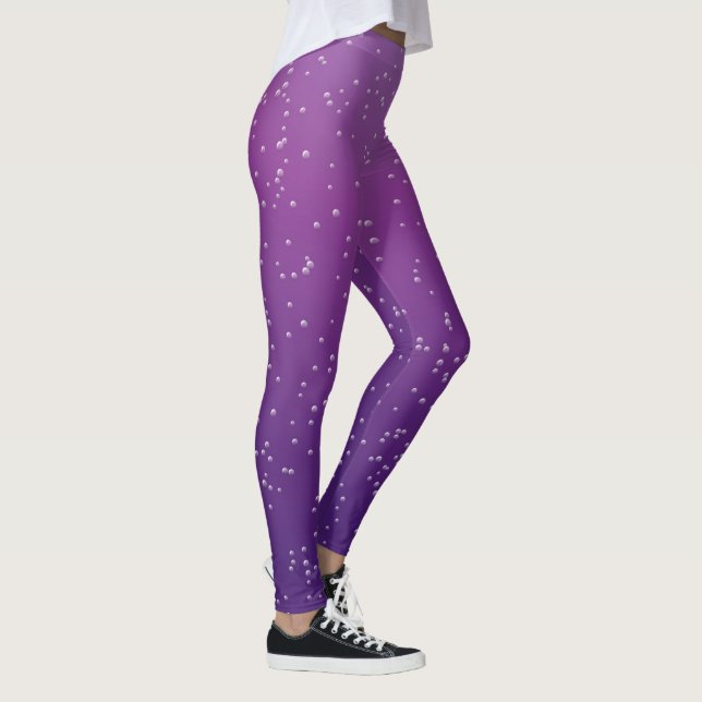 Purple Grape Soda Bubbles Leggings (Right)