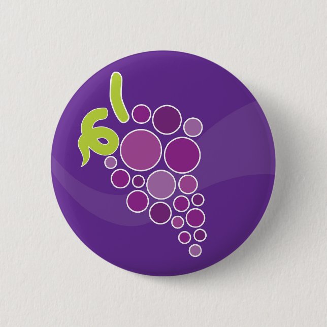 Purple Grapes 2 Inch Round Button (Front)