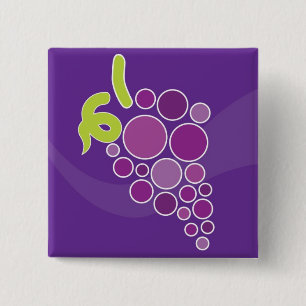 Purple Grapes 2 Inch Square Button