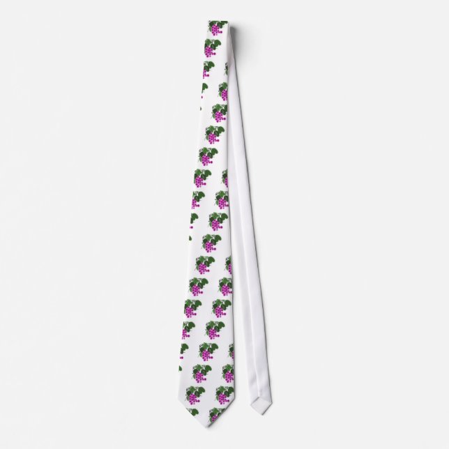 purple grapes and green leaves tie (Front)