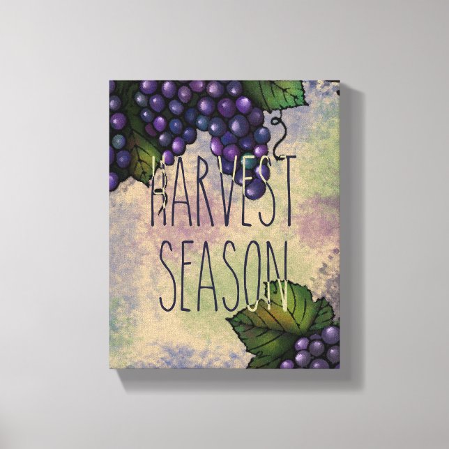 Purple Grapes | Harvest Season Canvas Print (Front)