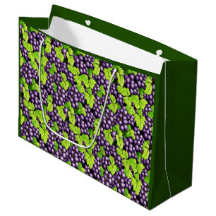 Purple Grapes on a Vine Large Gift Bag