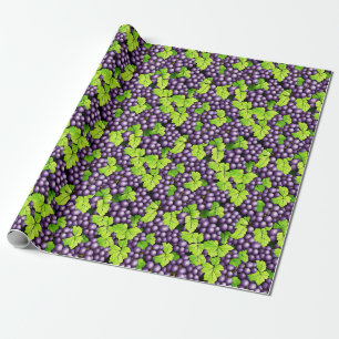 Purple Grapes on a Vine  Wrapping Paper