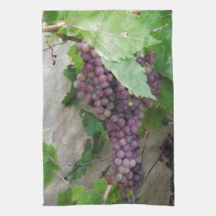 Purple Grapes on the Vine Kitchen Towel