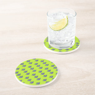 Purple grapes pattern on green coaster