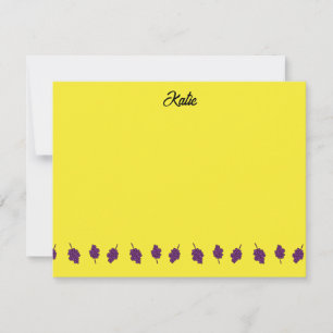 Purple grapes personalized yellow card