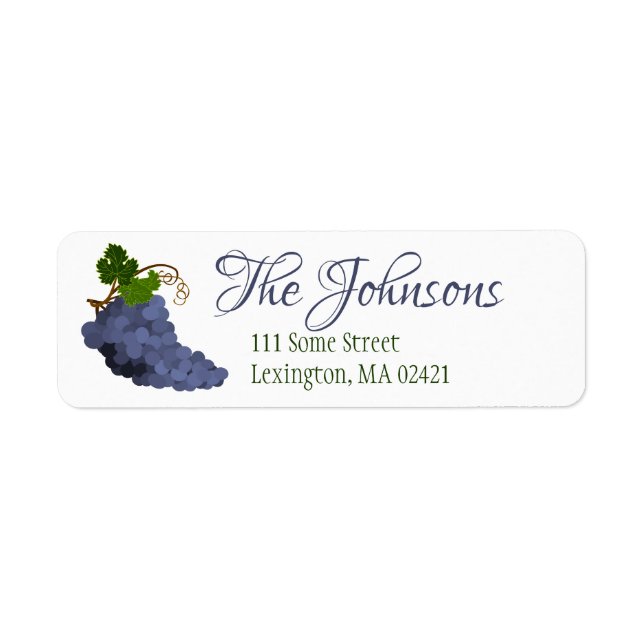 Purple Grapes Return Address Labels (Front)