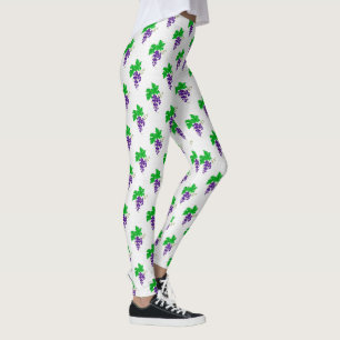 Purple Grapevine Pattern Leggings
