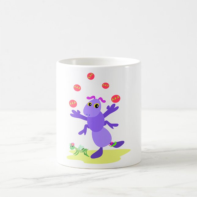 Purple Grasshopper Juggling Fun Creature  Coffee Mug (Creator Uploaded)