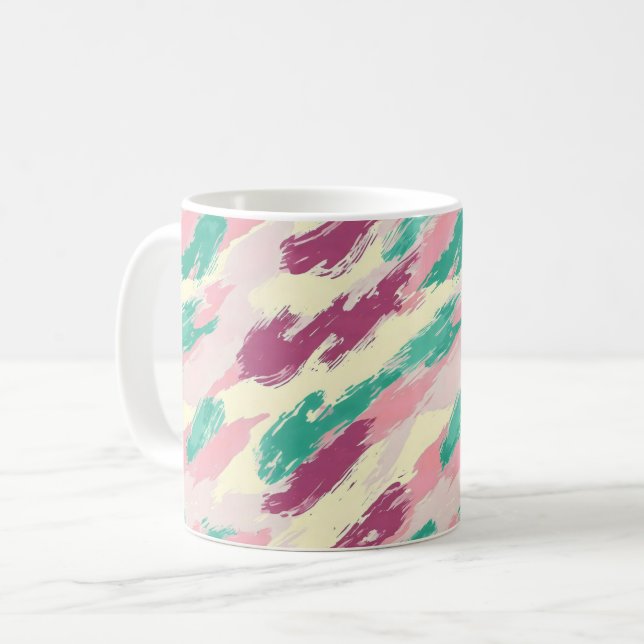 Purple Green Abstract Pattern Coffee Mug (Front Left)