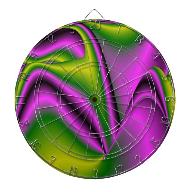 purple green Abstract Rainbow-Art Dartboard (Front)