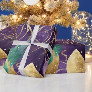 Purple, Green and Gold Mardi Gras Pattern Wrapping Paper