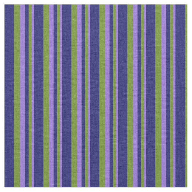 Purple, Green, and Midnight Blue Lines Fabric (Close Up)