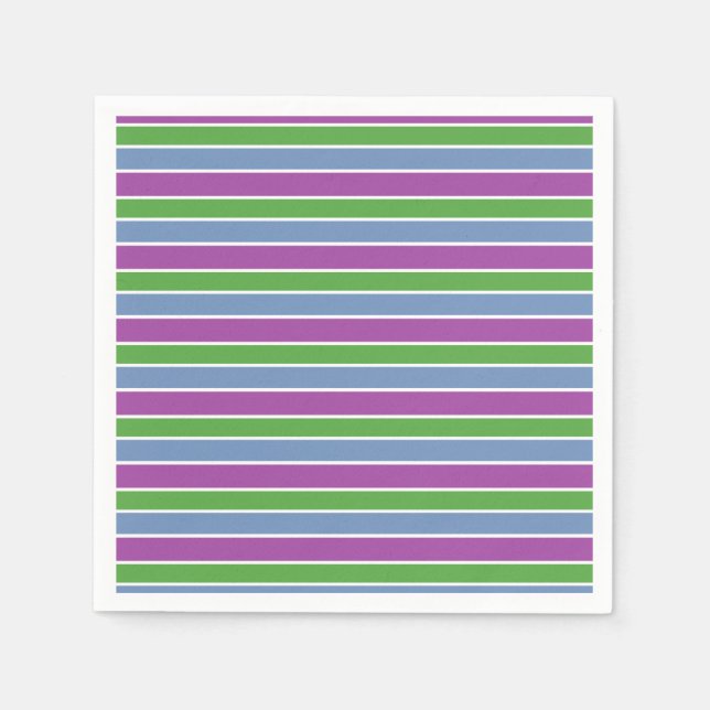Purple/Green/Blue Stripes Napkin (Front)