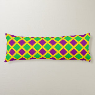 Purple Green Chequered Diamond Pattern Body Pillow