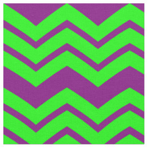 Purple Green Chevron Zigzag Design Fabric