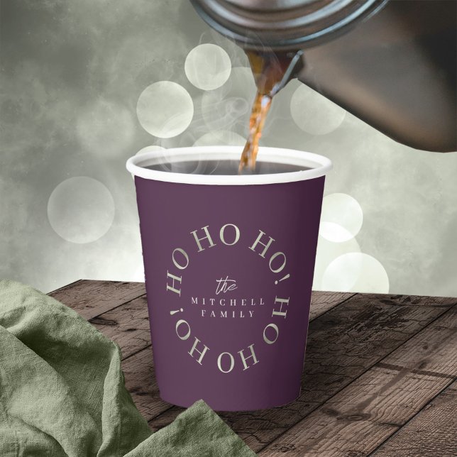Purple Green Christmas Ho Ho Ho ID1009 Paper Cups (Creator Uploaded)