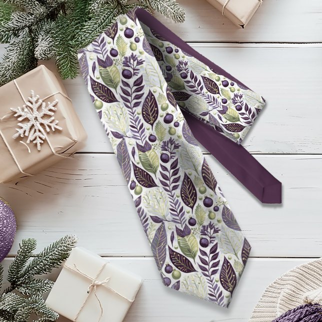 Purple Green Christmas Pattern#21 ID1009 Tie (Creator Uploaded)