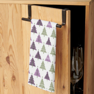 Purple Green Christmas Pattern#25 ID1009 Kitchen Towel
