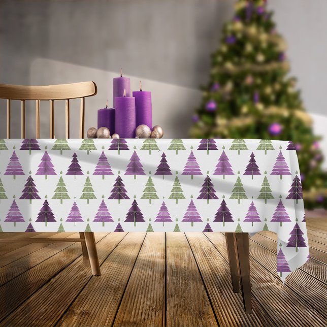 Purple Green Christmas Pattern#25 ID1009 Tablecloth (Creator Uploaded)
