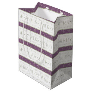 Purple Green Christmas Pattern#35 ID1009 Medium Gift Bag